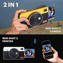 Load image into Gallery viewer, Kodak Mini Shot 2 Retro | 68-Sheet Bundle | Portable Wireless Instant Camera &amp; Photo Printer, Compatible with iOS &amp; Android and Bluetooth Devices, Real Photo (2.1x3.4) 4Pass Technology - Yellow
