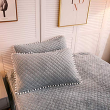 Load image into Gallery viewer, LIFEREVO Luxury Plush Shaggy Duvet Cover Set (1 Faux Fur Duvet Cover + 2 Pompoms Fringe Pillow Shams) Solid, Zipper Closure (Queen Gray)
