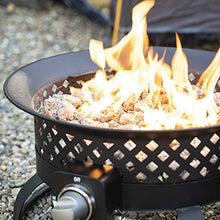 Load image into Gallery viewer, Bond Manufacturing 67836 54,000 BTU Aurora Camping, Backyard, Tailgating, Hunting and Patio. Locking Lid &amp; Carry Handle Portable Steel Propane Gas Fire Pit Outdoor Firebowl, 18.5", Bronze
