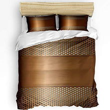 Load image into Gallery viewer, Pink Sky Cute Duvet Cover Set Kids Bedding Set for Girls Boys,Copper Metal Mesh Texture Pattern Women Men Comforter Cover Sets,Include 1 Comforter Cover with 2 Pillow Cases King
