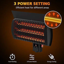 Load image into Gallery viewer, PATIOBOSS Electric Outdoor Patio Heater, Standing/Wall Mounted Infrared Space Heater 3 Power Modes with Remote Control and 12-Hour Timer Quiet Water-Resistant for Indoor/Outdoor Use Garage Porch
