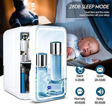 Load image into Gallery viewer, Mini Fridge 6 Liter,Mirror refrigerator,Portable Mirrored Beauty Fridge With LED Lighting, Skincare Fridge for Skincare, Bedroom and Travel (with Digital Temperature Control)
