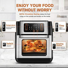 Load image into Gallery viewer, CROWNFUL 10-in-1 Air Fryer Toaster Oven, Convection Roaster with Rotisserie &amp; Dehydrator, 10.6 Quart, Digital LCD Touch Screen, Accessories and Recipe Included
