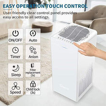 Load image into Gallery viewer, Hestom Air Purifier for Home Large Room, H13 True HEPA Air Cleaner,1200 Sq Ft Coverage, Perfect for Pets, Low Noise, Auto Mode, 3 Fans Setting, Negative Ion, White
