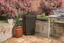 Load image into Gallery viewer, Suncast 30 Gallon Resin Outdoor Hideaway Patio Trash Can, Java
