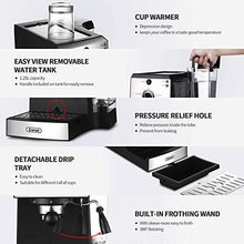 Load image into Gallery viewer, Gevi Espresso Machines 15 Bar with Adjustable Milk Frother Wand Expresso Coffee Machine for Cappuccino, Latte, Mocha, Machiato, 1.5L Removable Water Tank, Double Temperature Control System, 1100W, Black

