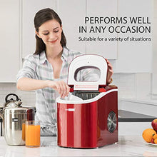 Load image into Gallery viewer, VIVOHOME Electric Portable Compact Countertop Automatic Ice Cube Maker Machine 26lbs/day Red
