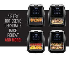 Load image into Gallery viewer, Chefman 6.3 Quart Digital Air Fryer+ Rotisserie, Dehydrator, Convection Oven, 8 Touch Screen Presets Fry, Roast, Dehydrate &amp; Bake, BPA-Free, Auto Shutoff, Accessories Included, XL Family Size, Black
