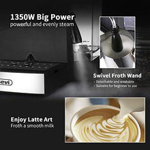 Load image into Gallery viewer, Gevi Espresso Machines 15 Bar with Adjustable Milk Frother Wand Expresso Coffee Machine for Cappuccino, Latte, Mocha, Machiato, 1.5L Removable Water Tank, Double Temperature Control System, 1100W, Black
