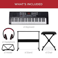 Load image into Gallery viewer, Best Choice Products 61-Key Beginners Electronic Keyboard Piano Set w/LED Screen, Recorder, 3 Teaching Modes, H-Stand, Stool, Headphones, Microphone
