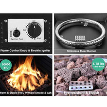 Load image into Gallery viewer, OKVAC 28" Propane Gas Fire Pit Table, 50,000 BTU Square Fire Bowl, Outdoor CSA Certification Fireplace with Auto Electric Ignition, 600D Waterproof Cover, Lava Rock, for Balcony/Garden/Patio/Courtyard
