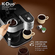 Load image into Gallery viewer, Keurig K-Duo Special Edition Coffee Maker, Single Serve and 12-Cup Drip Coffee Brewer, Compatible with K-Cup Pods and Ground Coffee, Silver
