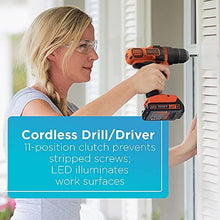 Load image into Gallery viewer, BLACK+DECKER 20V MAX Cordless Drill Combo Kit, 4-Tool (BD4KITCDCRL)
