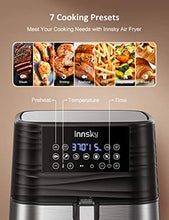 Load image into Gallery viewer, Innsky Air Fryer 5.8QT, 11-in-1 Stainless Steel Air Fryer Oven Dehydrator, Preheat, Delay Start &amp; Keep Warm, 7 Food Presets, 1700W Oilless Cooker for Roast, Bake, Grill, LED Touchscreen, Recipes Book
