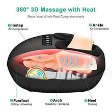 Load image into Gallery viewer, Medcursor Foot Massager Machine with Heat, Shiatsu Deep Kneading Massage, Multi-Level Settings, Air Compression, Electric Muscle Roller Feet Massager, Fits Feet Up to Size 11

