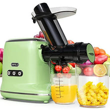 Load image into Gallery viewer, Juicer Machines, ORFELD Cold Press Juicer with 90% Juice Yield &amp; Purest Juice, Easy Cleaning &amp; Quiet Motor Masticating Juicer Machines for Vegetables and Fruits (Green)
