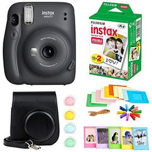 Load image into Gallery viewer, Fujifilm Instax Mini 11 Instant Camera + Instax Mini Twin Pack Film + Hanging Frames + Plastic Frames + Case + Close Up Filters - All Inclusive Bundle! (Charcoal Grey)
