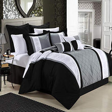 Load image into Gallery viewer, Chic Home 8-Piece Embroidery Comforter Set, Queen, Livingston Black
