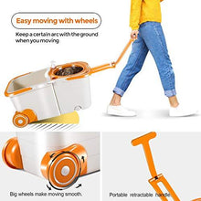 Load image into Gallery viewer, MASTERTOP Spin Mop Bucket System with Wringer Set - Floor Mop Stainless Steel Mop Handle, Mop Buckets Separate Clean and Dirty Water, 3 Replacement Microfiber Mop Head, Cleaning Bucket Easy to Store
