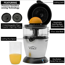 Load image into Gallery viewer, Vinci Hands-Free Electric Citrus Juicer | 1-Button Easy Press Lemon Lime Orange Grapefruit Juice Squeezer Easy to Clean Juicer Machine, Black/Stainless Steel
