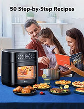 Load image into Gallery viewer, TaoTronics Air Fryer, 9 in 1 Air Fryer Oven with Dehydrate, Toast, Bake, Roast, Rotisserie, Pizza Function, 1700W Electric Toaster Oven with Digital Touch Screen, 6 Accessories &amp; 50 Recipes
