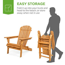 Load image into Gallery viewer, Best Choice Products Folding Wooden Adirondack Lounger Chair Accent Furniture w/Natural Finish, Brown
