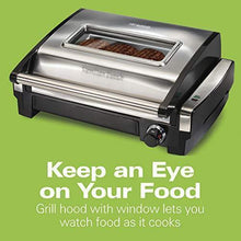 Load image into Gallery viewer, Hamilton Beach Electric Indoor Searing Grill with Viewing Window and Removable Easy-to-Clean Nonstick Plate, 6-Serving, Extra-Large Drip Tray, Stainless Steel (25361)
