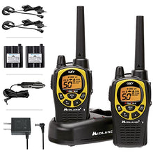 Load image into Gallery viewer, Midland 50 Channel Waterproof GMRS Two-Way Radio - Long Range Walkie Talkie with 142 Privacy Codes, SOS Siren, and NOAA Weather Alerts and Weather Scan (Black/Yellow, Pair Pack)
