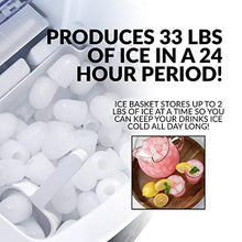 Load image into Gallery viewer, Igloo ICEB33BK Large-Capacity Automatic Portable Electric Countertop Ice Maker Machine, 33 Pounds in 24 Hours, 9 Ice Cubes Ready in 7 minutes, With Ice Scoop and Basket, Black
