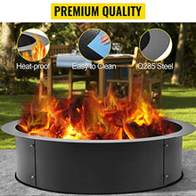 Load image into Gallery viewer, VBENLEM Fire Pit Ring 42-Inch Outer/36-Inch Inner Diameter, Fire Pit Insert 3.0mm Thick Heavy Duty Solid Steel, Fire Pit Liner DIY Campfire Ring Above or In-Ground for Outdoor
