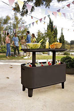 Load image into Gallery viewer, Keter Breeze Bar Outdoor Patio Furniture and Hot Tub Side Table with 17 Gallon Beer and Wine Cooler, Espresso Brown
