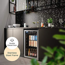 Load image into Gallery viewer, hOmeLabs Beverage Refrigerator and Cooler - 120 Can Mini Fridge with Glass Door for Soda Beer or Wine - Small Drink Dispenser Machine for Office or Bar with Adjustable Removable Shelves
