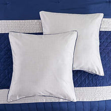Load image into Gallery viewer, Amrapur Overseas 9-Piece Landon Embellished Comforter Set, Queen, Blue/Navy
