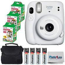 Load image into Gallery viewer, Fujifilm Instax Mini 11 Instant Camera - Ice White (16654798) + Fujifilm Instax Mini Twin Pack Instant Film (60 Sheets) + Batteries + Case - Instant Camera Bundle
