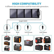 Load image into Gallery viewer, Rockpals SP003 100W Foldable Solar Panel Charger for Suaoki Portable Generator / 8mm Goal Zero Yeti Power Station/Jackery Explorer 240, Webetop Battery Pack/USB Devices, with 3 USB Ports
