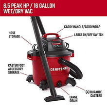 Load image into Gallery viewer, CRAFTSMAN CMXEVBE17595 16 Gallon 6.5 Peak HP Wet/Dry Vac, Heavy-Duty Shop Vacuum with Attachments
