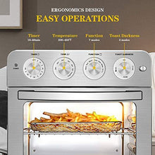 Load image into Gallery viewer, Geek Chef Air Fryer Toaster Oven, 6 Slice 24QT Convection Airfryer Countertop Oven, Roast, Bake, Broil, Reheat, Fry Oil-Free, Cooking Accessories Included, Stainless Steel, Silver, 1700W
