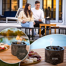 Load image into Gallery viewer, Stonhome Tabletop Fire Pit Bowl -  The Original Marble Portable Fireplace, Indoor Outdoor, Mini Fire Pit Clean Burning Real Flame for Patio Balcony, S’Mores Maker (Black)
