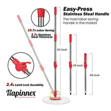 Load image into Gallery viewer, HAPINNEX Spin Mop Wringer Bucket Set - for Home Kitchen Floor Cleaning - Wet/Dry Usage on Hardwood &amp; Tile - Upgraded Self-Balanced Easy Press System with 2 Washable Microfiber Mops Heads
