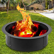 Load image into Gallery viewer, VBENLEM Fire Pit Ring 42-Inch Outer/36-Inch Inner Diameter, Fire Pit Insert 3.0mm Thick Heavy Duty Solid Steel, Fire Pit Liner DIY Campfire Ring Above or In-Ground for Outdoor
