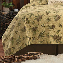 Load image into Gallery viewer, C&amp;F Home Woodland Retreat Pinecone Full/Queen Quilt Set with 2 Shams Reversible Cotton Bedspread Coverlet Rustic Lodge Cabin Nature Brown Full/Queen 3 Piece Set Tan
