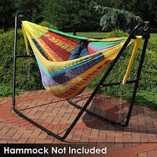 Load image into Gallery viewer, Sunnydaze 550-Pound Capacity Universal Multi-Use Heavy-Duty Steel Hammock Stand, 2 Person, Fits Hammocks 9 to 14 Feet Long, Black
