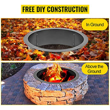 Load image into Gallery viewer, VBENLEM Fire Pit Ring 42-Inch Outer/36-Inch Inner Diameter, Fire Pit Insert 3.0mm Thick Heavy Duty Solid Steel, Fire Pit Liner DIY Campfire Ring Above or In-Ground for Outdoor
