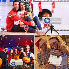 Load image into Gallery viewer, 2021 Upgrade Projector, Mini Video Projector with 6500 Brightness, 1080P Supported, Portable Outdoor Movie Projector, 176" Display Compatible with TV Stick, HDMI, USB, VGA, AV for Home Entertainment
