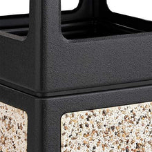 Load image into Gallery viewer, Safco Products Canmeleon Outdoor/Indoor Aggregate Panel Trash Can 9472NC, Black, Natural Stone Panels, Outdoor/Indoor Use, 38-Gallon Capacity
