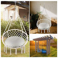 Load image into Gallery viewer, Greenstell Hammock Chair Macrame Swing with Cushion and Hanging Hardware Kits, Max 290 Lbs Hanging Cotton Rope Swing Chair, Comfortable Hanging Chairs for Indoor, Outdoor, Home, Patio, Yard (Beige)
