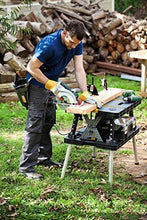 Load image into Gallery viewer, Keter - 197283 Folding Table Work Bench for Miter Saw Stand, Woodworking Tools and Accessories with Included 12 Inch Wood Clamps – Easy Garage Storage Black/Yellow
