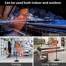 Load image into Gallery viewer, Electric Outdoor Patio Heater - 3 Power Levels Outdoor Heater for 650/1350W/2000W Infrared Carbon Tube Heater Overheat Protection &amp;Tip-Over Shut Off Home Freestanding Space Heater for Courtyard
