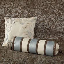 Load image into Gallery viewer, Madison Park Aubrey Duvet Cover King/Cal King Size - Blue, Brown , Paisley Jacquard Duvet Cover Set – 6 Piece – Ultra Soft Microfiber Light Weight Bed Comforter Covers
