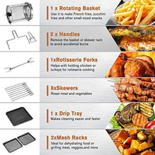 Load image into Gallery viewer, CROWNFUL 10-in-1 Air Fryer Toaster Oven, Convection Roaster with Rotisserie &amp; Dehydrator, 10.6 Quart, Digital LCD Touch Screen, Accessories and Recipe Included

